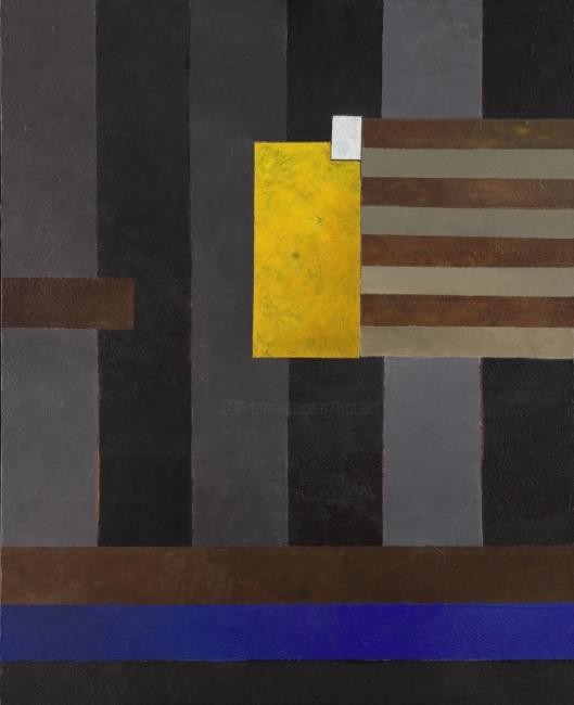 Georges Georges Troubat - Composition abstraite 08 - jaune et bleu 100
