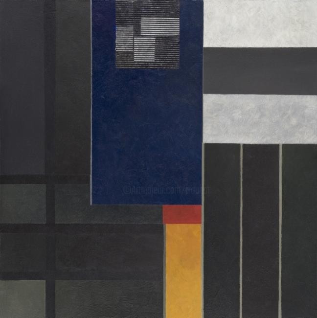 Georges Georges Troubat - Composition abstraite 08 - gris et jaune 100