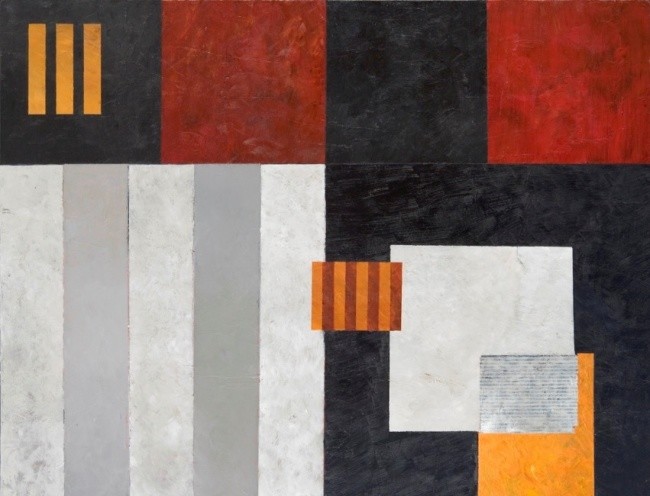 Georges Georges Troubat - Composition abstraite rouge jaune et noir 116